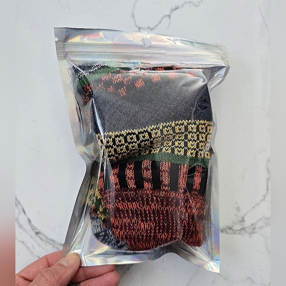 Bohemian | Granola orange yellow maximalist print Gorpcore tube socks - Picture 7 of 7